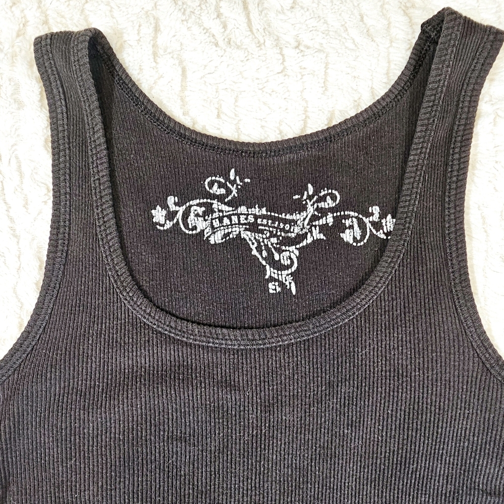 Black Ribbed Tank Top - Picture 2 of 6